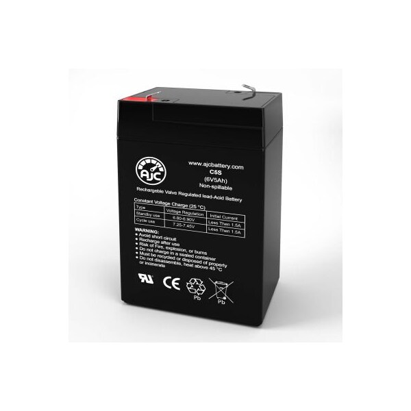 Battery Clerk AJC Gruber Power 58AGEN-6-4-F1 Sealed Lead Acid Replacement Battery 5Ah, 6V, F1 AJC-C5S-V-0-191030 - main